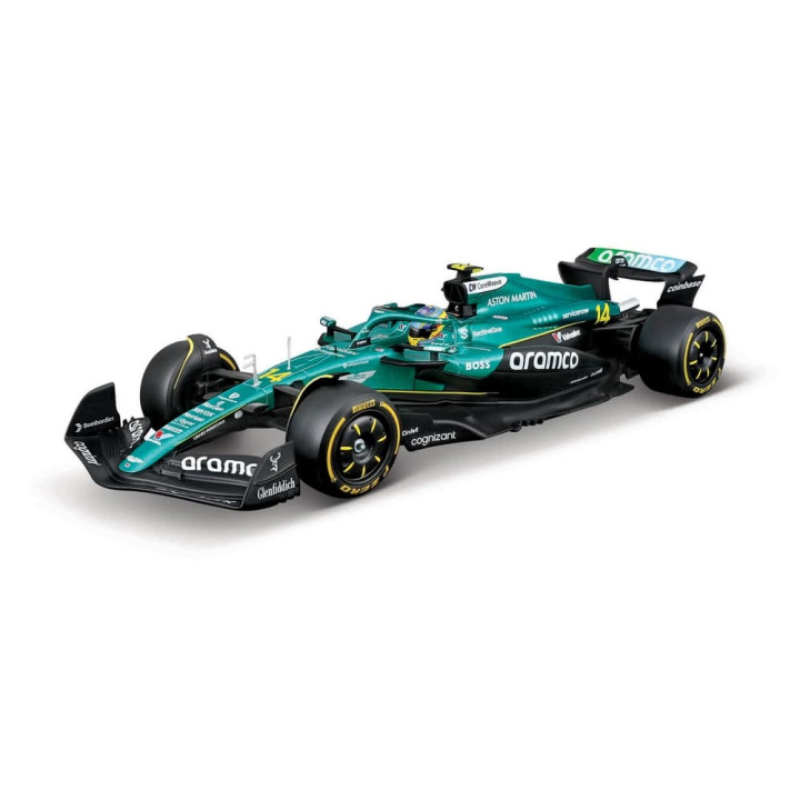 Bburago - RACE F1 v dekorativním boxu, Aston Martin AMR25 (2025),  14 Fernando Alonso, 1:24
