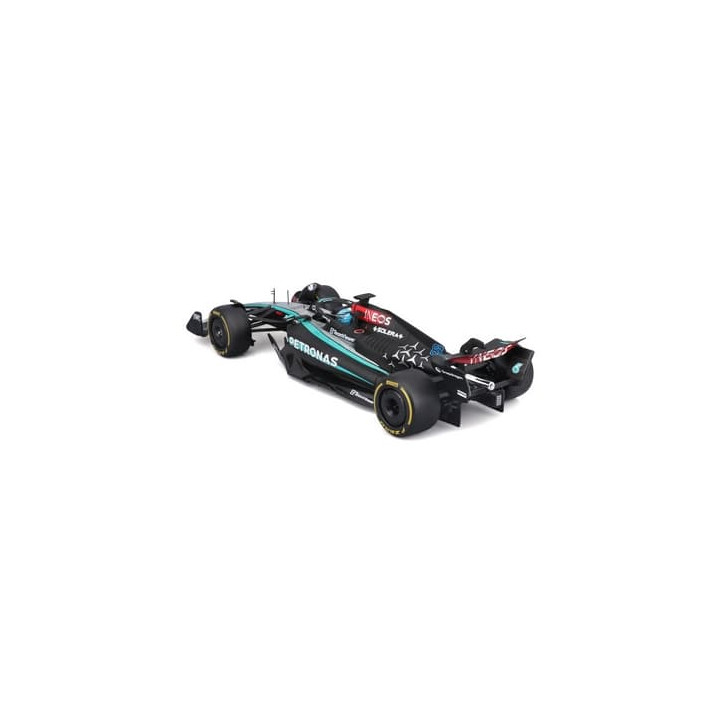 Bburago - RACE F1 v dekorativním boxu, Mercedes-AMG Petronas W15 (2024),  63 George Russell, 1:24
