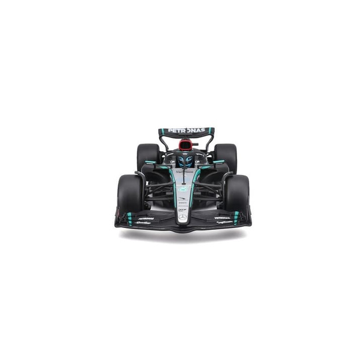 Bburago - RACE F1 v dekorativním boxu, Mercedes-AMG Petronas W15 (2024),  63 George Russell, 1:24