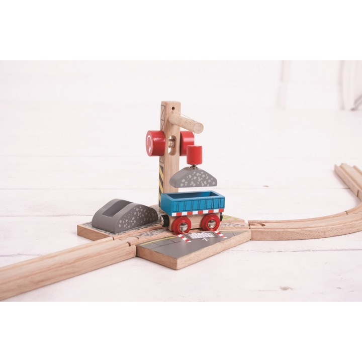 Bigjigs Rail Jeřáb se štěrkem