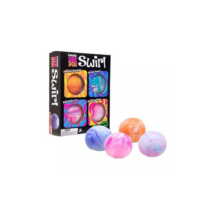 Schylling NeeDoh Barevné mačkací mini míčky Swirl 4 ks