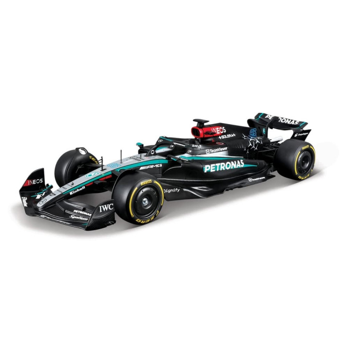 Bburago - RACE F1 s figurkou jezdce, Mercedes-AMG Petronas W15 (2024),  63 George Russell, 1:24