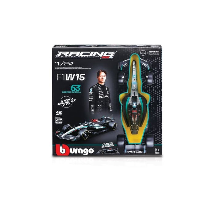 Bburago - RACING MODEL KIT, Formule Mercedes-AMG Petronas W15 (2024),  63 George Russell, 1:24