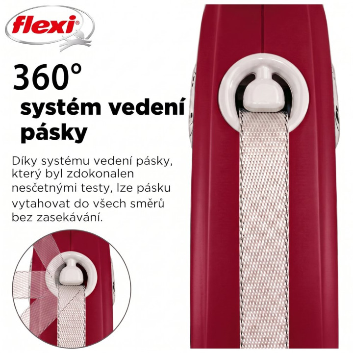 Flexi Vodítko Comfort Plus S pásek 5m červené