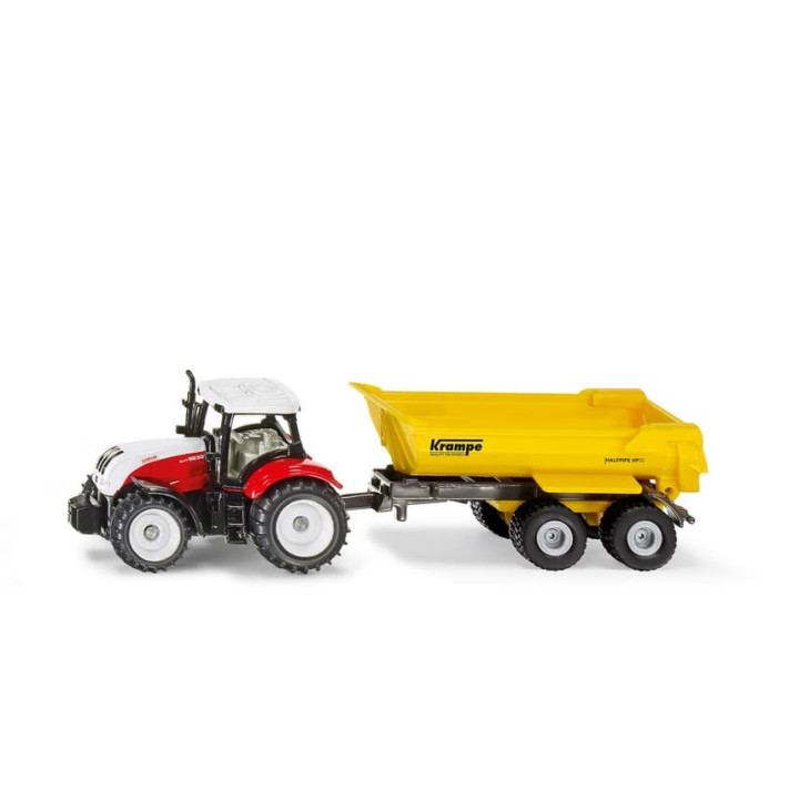 SIKU Blister1132 - Traktor Steyr se sklápěcím přívěsem Krampe