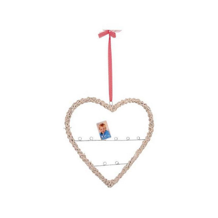 Small Foot Bytové dekorace proutěné srdce s držákem na fotografie
