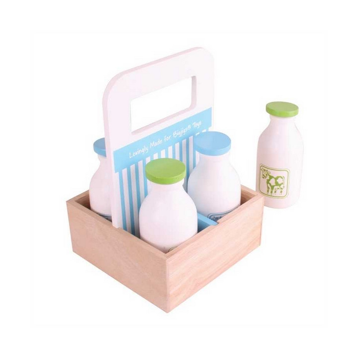 Bigjigs Toys Dřevěné mléko v přenosné krabičce