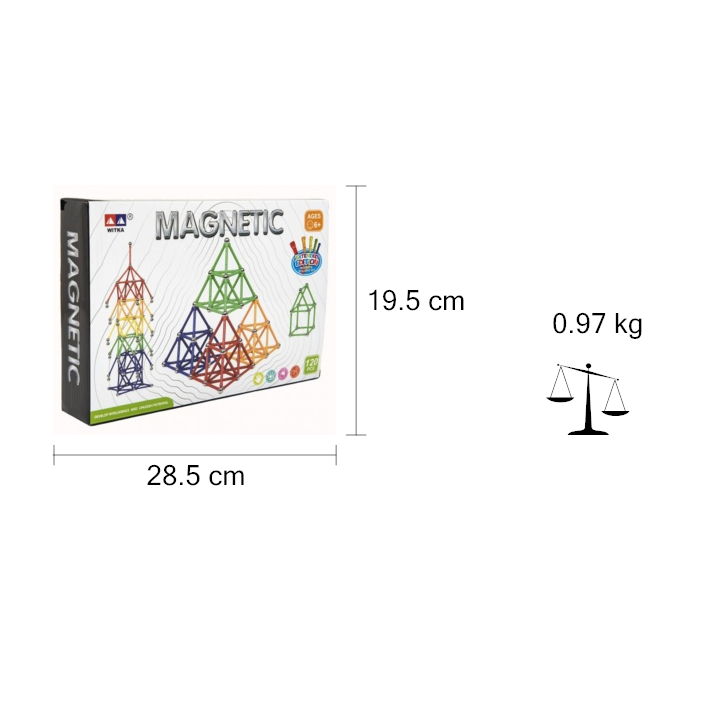 Magnetická stavebnice tyčky a kuličky 120 ks