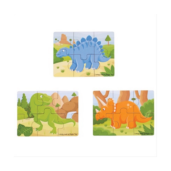 Bigjigs Toys puzzle 3v1 dinosauři