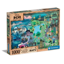 Puzzle 1000 dílků - Disney mapa 101 Dalmatinů
