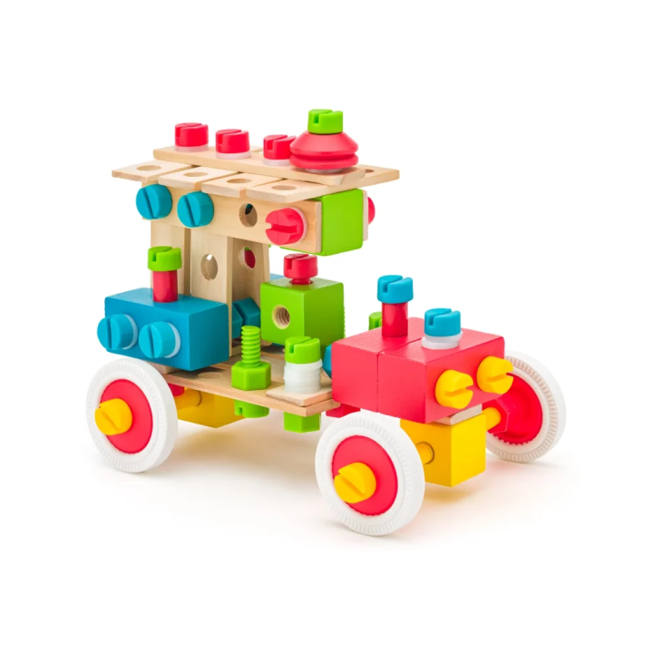 Woody Montážní stavebnice v kyblíku Constructor, 130 dílů