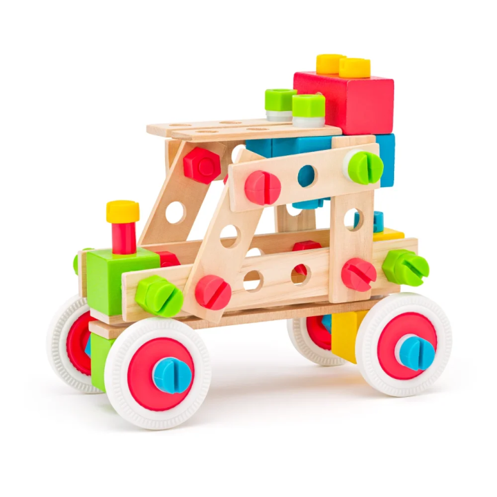 Woody Montážní stavebnice v kyblíku Constructor, 130 dílů