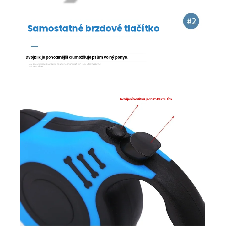 Samonavíjecí vodítko 5m modré