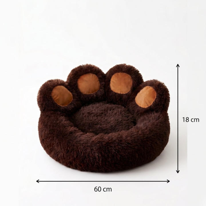 Pelíšek pro domácí mazlíčky "Tlapka", hnědý 60 cm