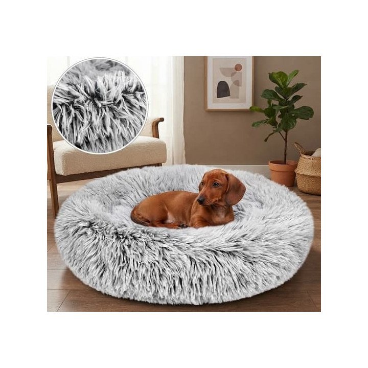Plyšový pelíšek pro domácí mazlíčky 60cm, světle šedý