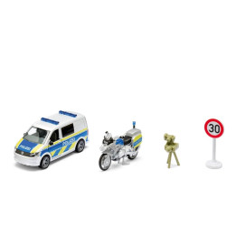 SIKU Super - VW T6 policejní dodávka s motorkou BMW