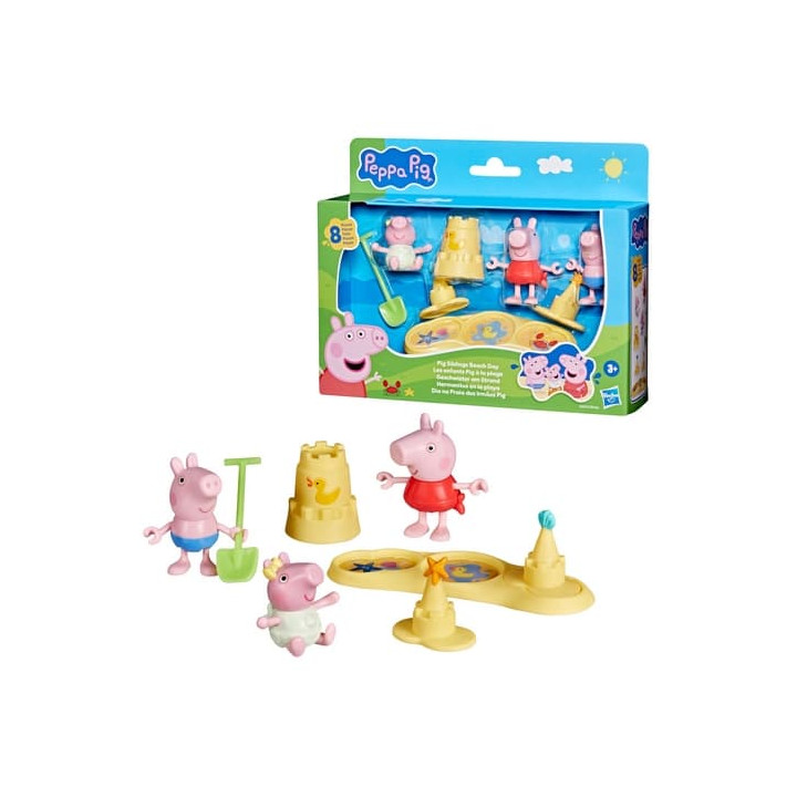HASBRO - Prasátko Peppa Pig sourozenci na pláži