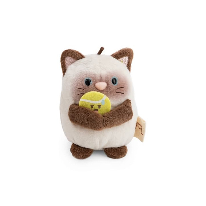 NICI plyš MyMochi Siamská kočka Siamy 8 cm s tenisovým míčkem a kostýmem, dárkové balení