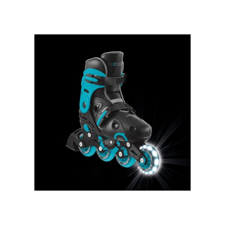Inline brusle GO SKATES se svítícím předním kolečkem vel. 34-37, černo-modré