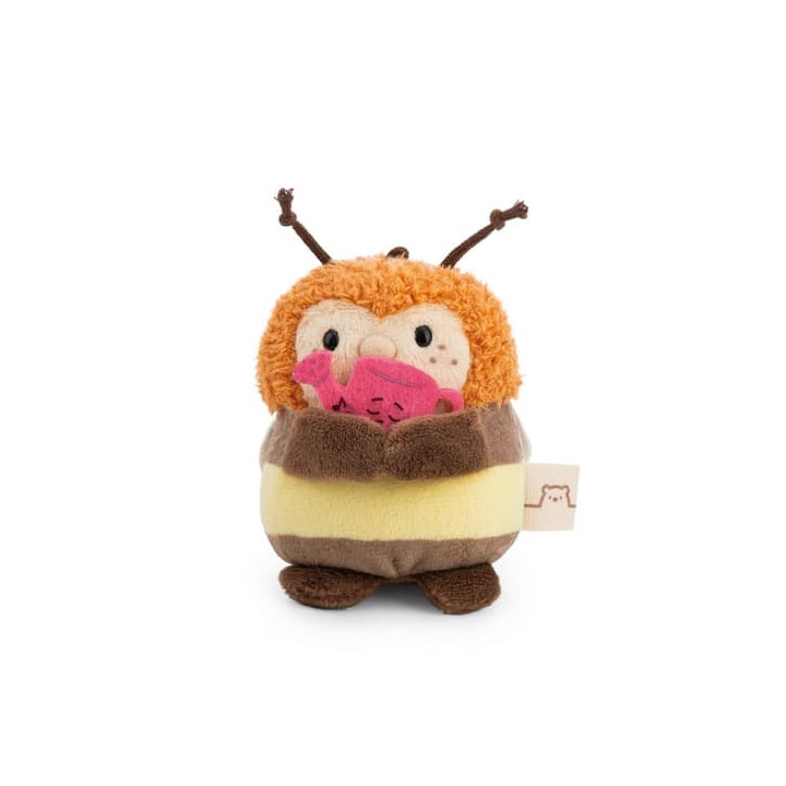 NICI plyš MyMochi Čmelák Hadshi 8 cm s konví a kostýmem zahradníka, dárkové balení
