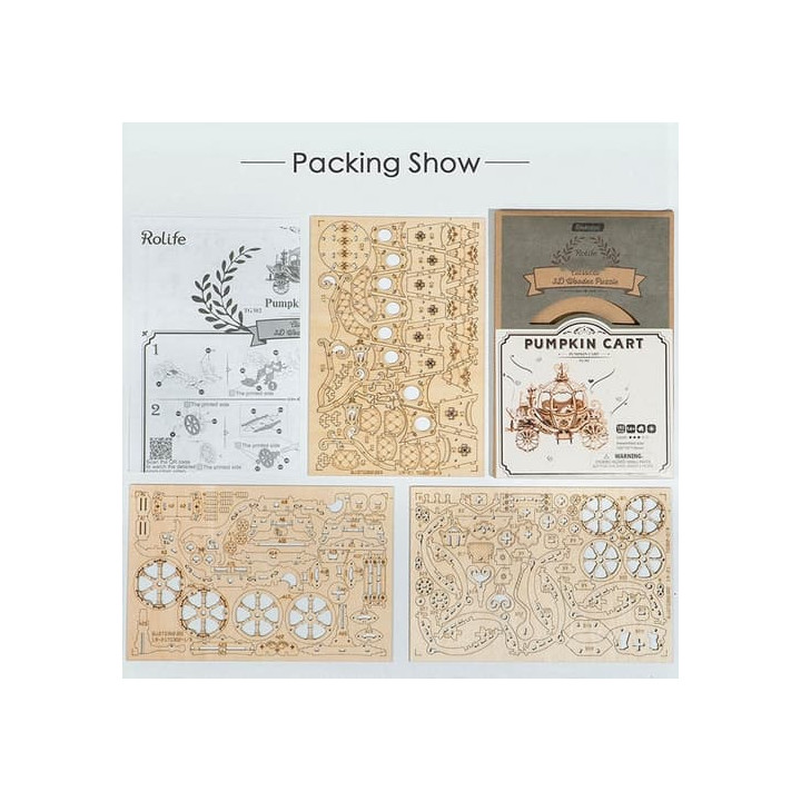 RoboTime dřevěné 3D puzzle Pohádkový kočár