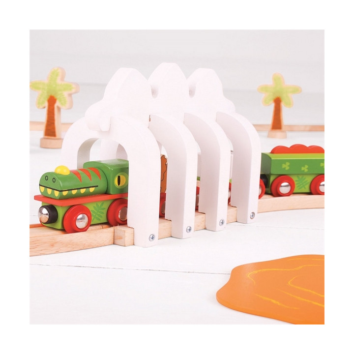 Bigjigs Rail Dinosauří vláček + 3 koleje