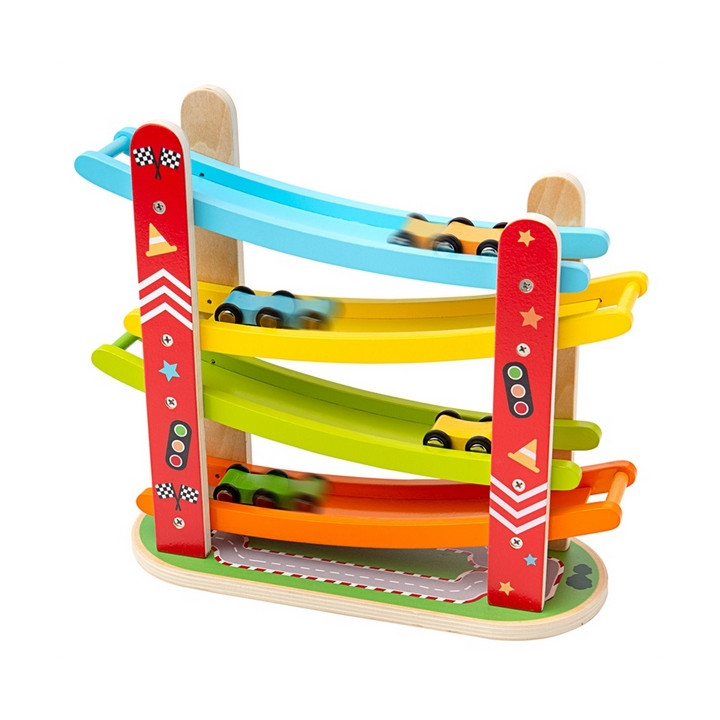 Bigjigs Toys Dřevěná automobilová závodní dráha