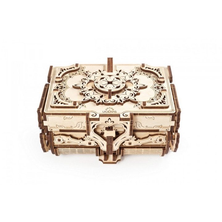 Ugears 3D dřevěné mechanické puzzle Starožitná šperkovnice