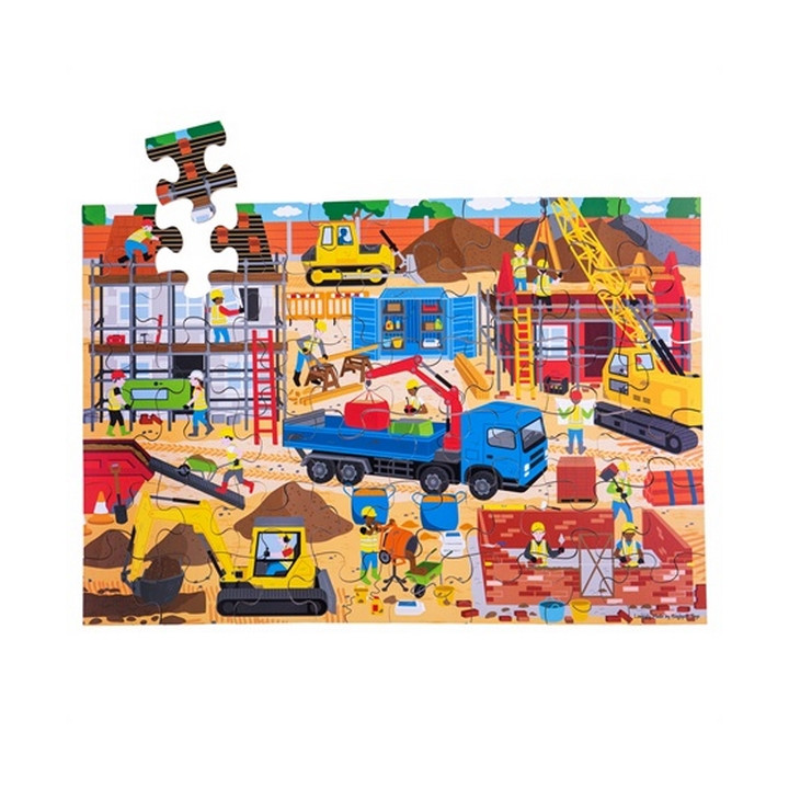 Bigjigs Toys Podlahové puzzle Staveniště 48dílků