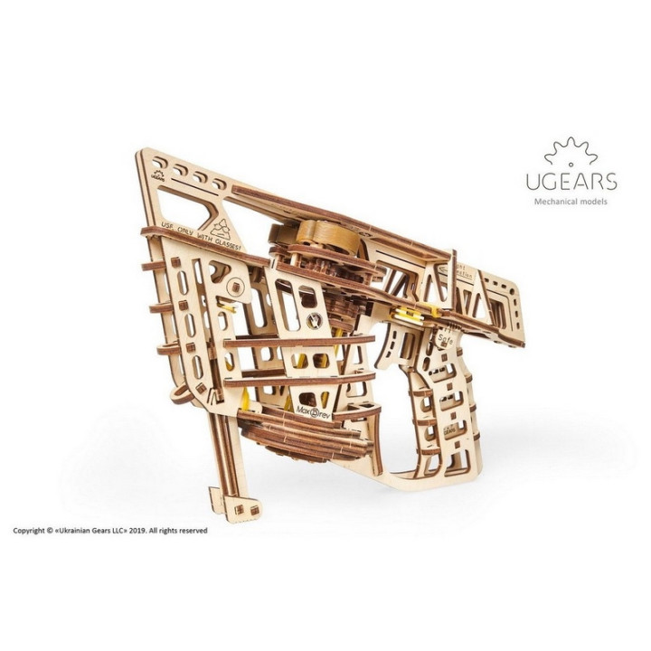 Ugears 3D dřevěné mechanické puzzle Vystřelovací letadlo