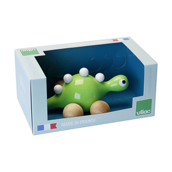 Vilac Dřevěný dinosaurus na kolečkách zelený