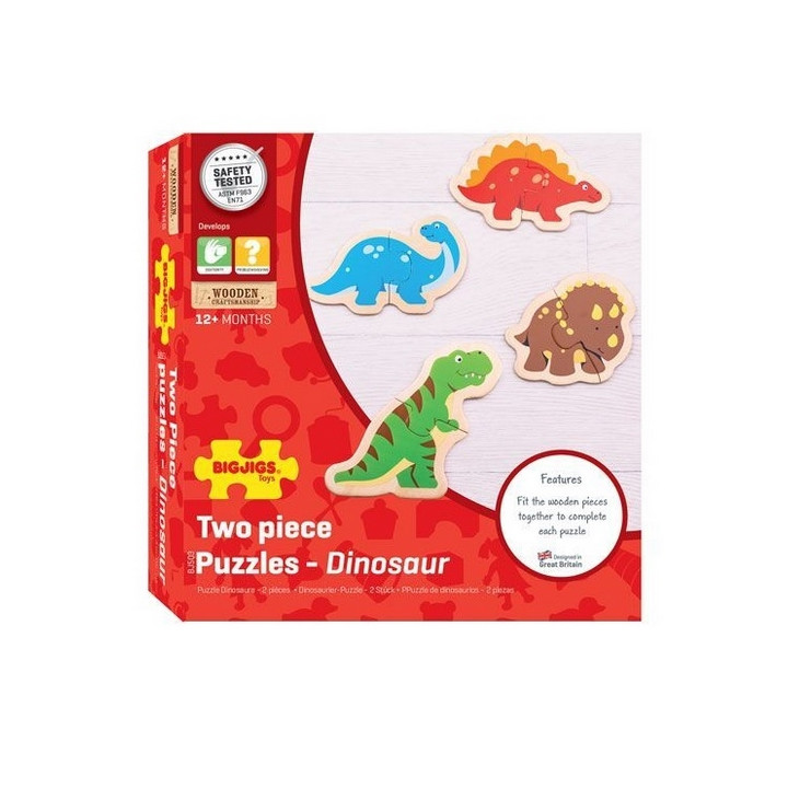 Bigjigs Toys Dřevěné puzzle dinosauři