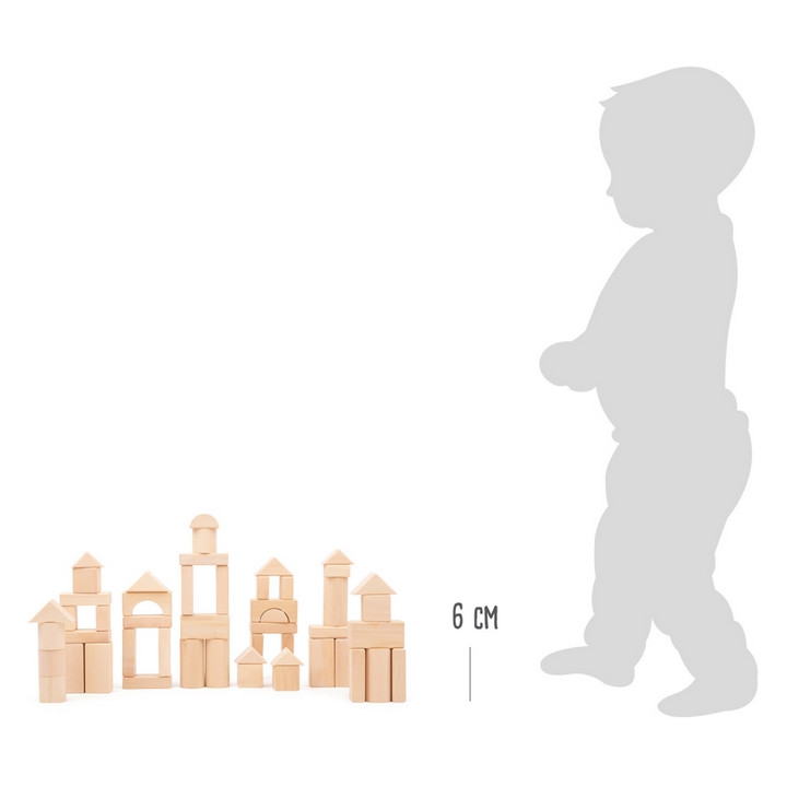 Small Foot Dřevěná stavebnice 50 ks přírodní