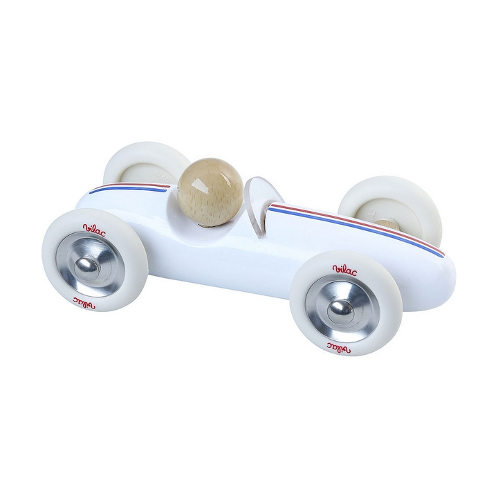 Vilac Dřevěné auto velké Grand prix vintage bílé