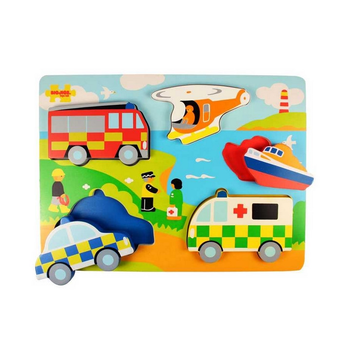 Bigjigs Toys Vkládací puzzle záchranáři