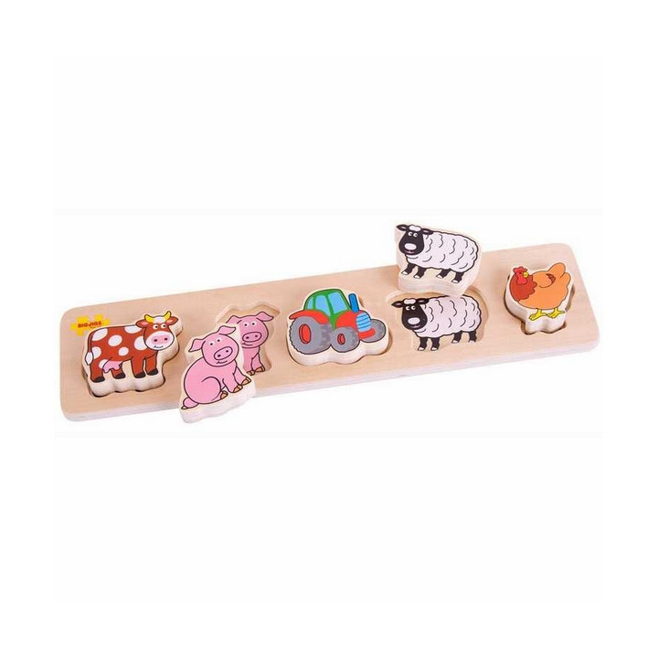 Bigjigs Baby Dřevěné vkládací puzzle farma