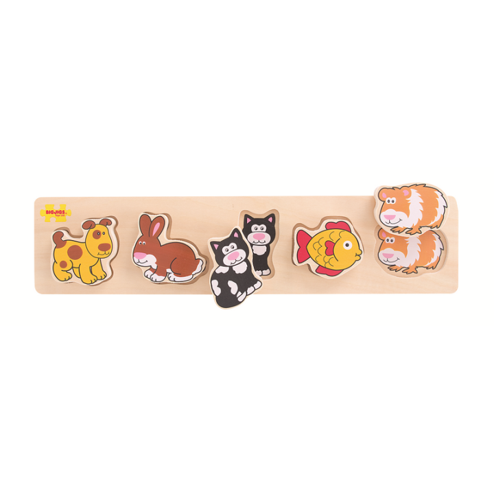 Bigjigs Baby Dřevěné vkládací puzzle domácí zvířata