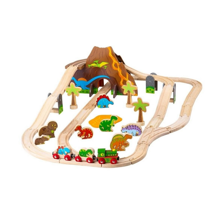 Bigjigs Rail Dřevěná vláčkodráha dinosauři