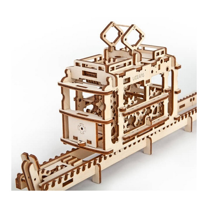 Ugears 3D dřevěné mechanické puzzle Kabinová lanovka s tratí