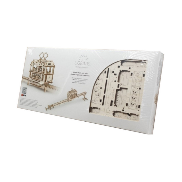 Ugears 3D dřevěné mechanické puzzle Kabinová lanovka s tratí