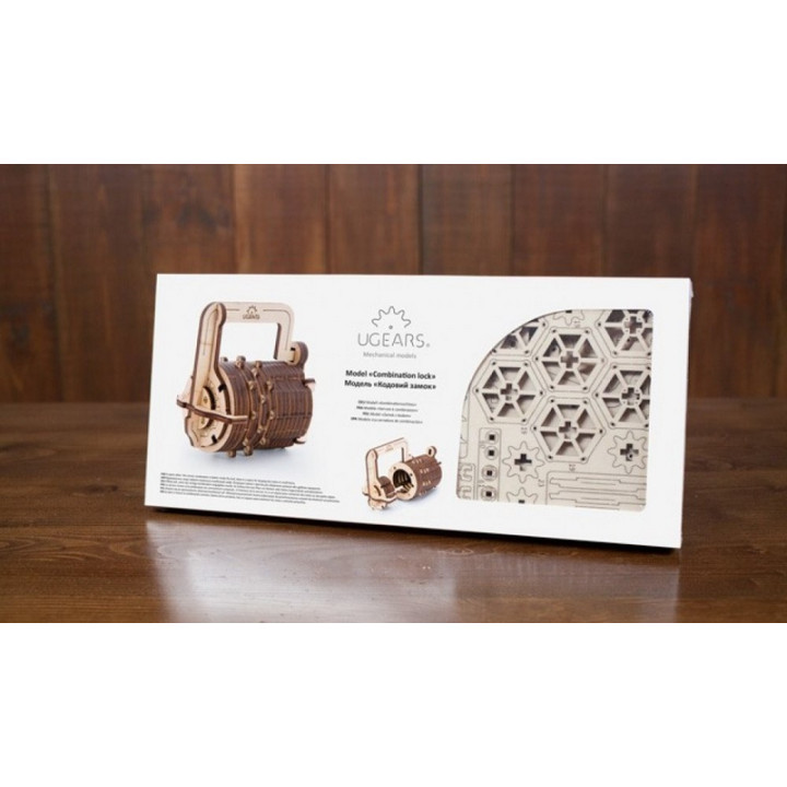 Ugears 3D dřevěné mechanické puzzle Zámek