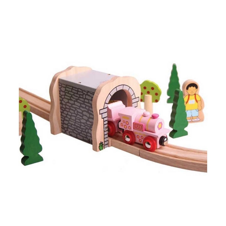 Bigjigs Rail Růžová mašinka s tendrem
