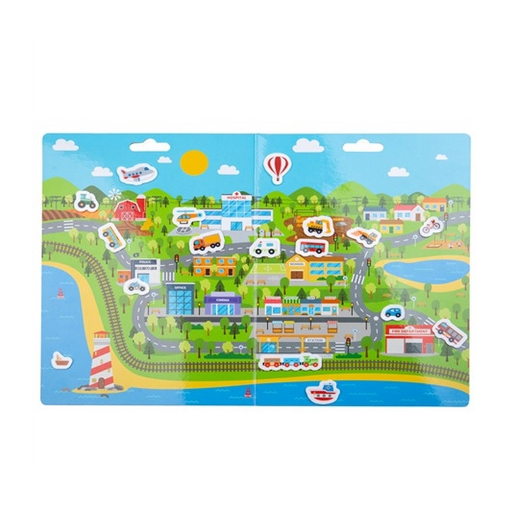 Bigjigs Toys Znovu použitelné samolepky doprava ve městě