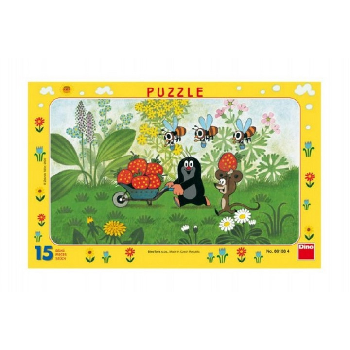 Puzzle Krtek na výletě, 15 dílků - Dino