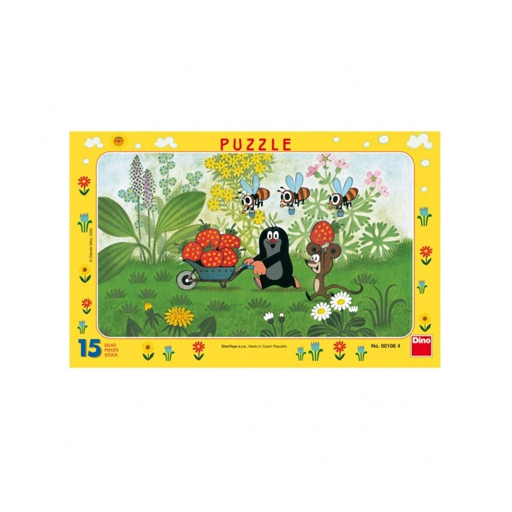 Puzzle Krtek na výletě, 15 dílků - Dino