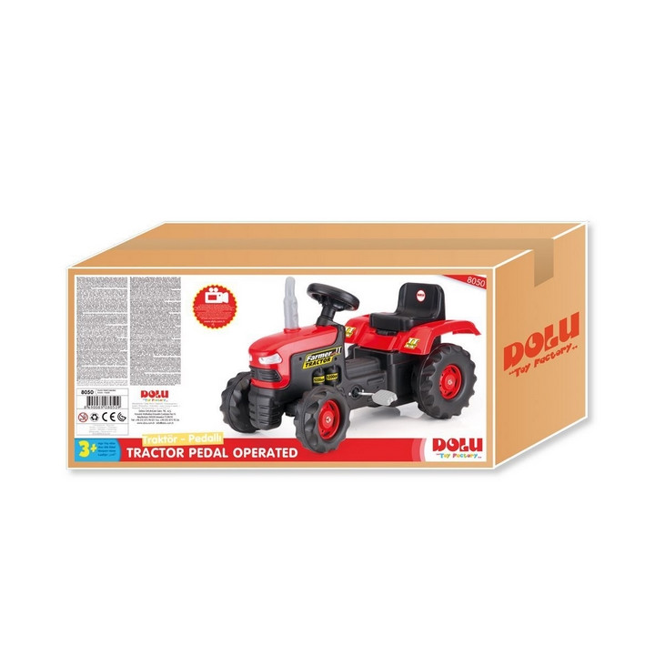 DOLU Velký šlapací traktor,červený