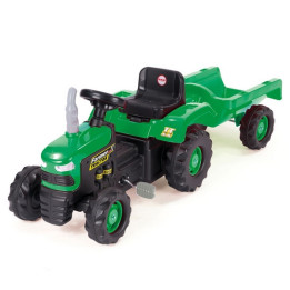Dětský traktor šlapací s vlečkou, zelený