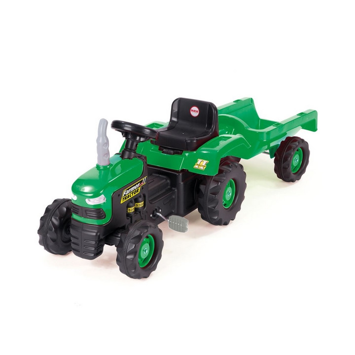 Dětský traktor šlapací s vlečkou, zelený