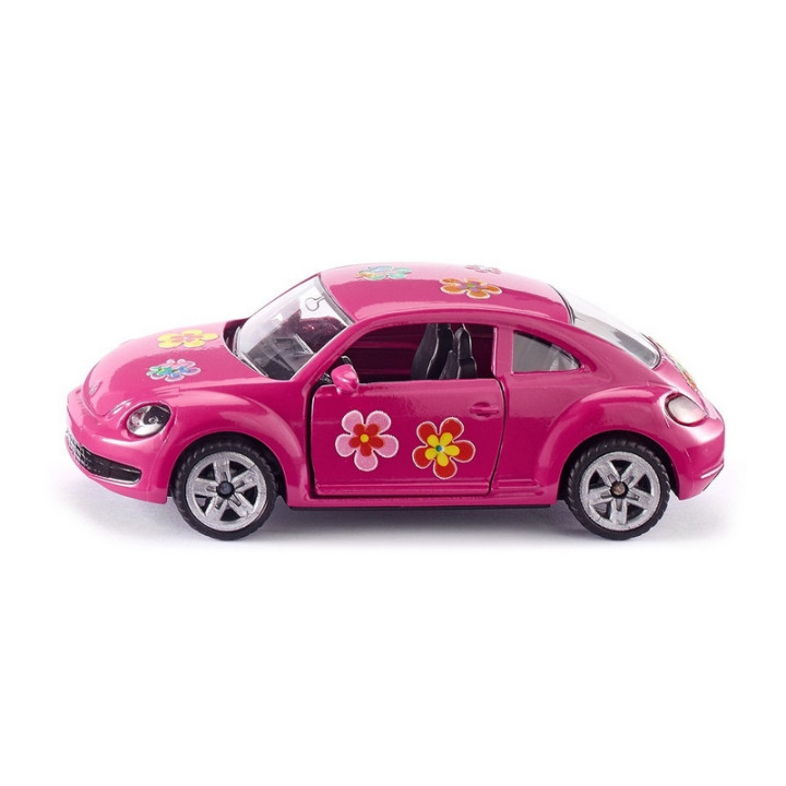 SIKU Blister 1488 - VW Beetle růžový s polepkami