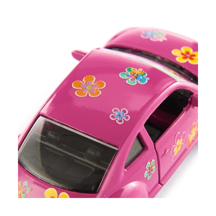 SIKU Blister 1488 - VW Beetle růžový s polepkami